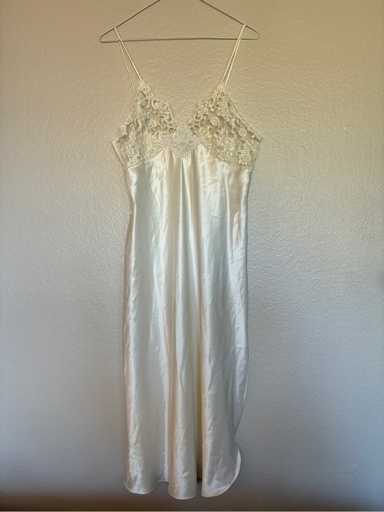 Unbranded Other - Silky Satin Ivory Lace-Trim Slip Dress Women's Intimates Bridal Babydoll Style